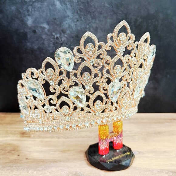 Rose Gold Comb Crown, Bridal Crown, Wedding Hair Jewelry, Homecoming Prom Crown main image 6
